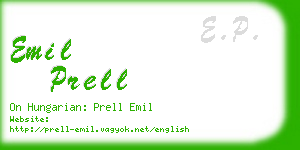 emil prell business card